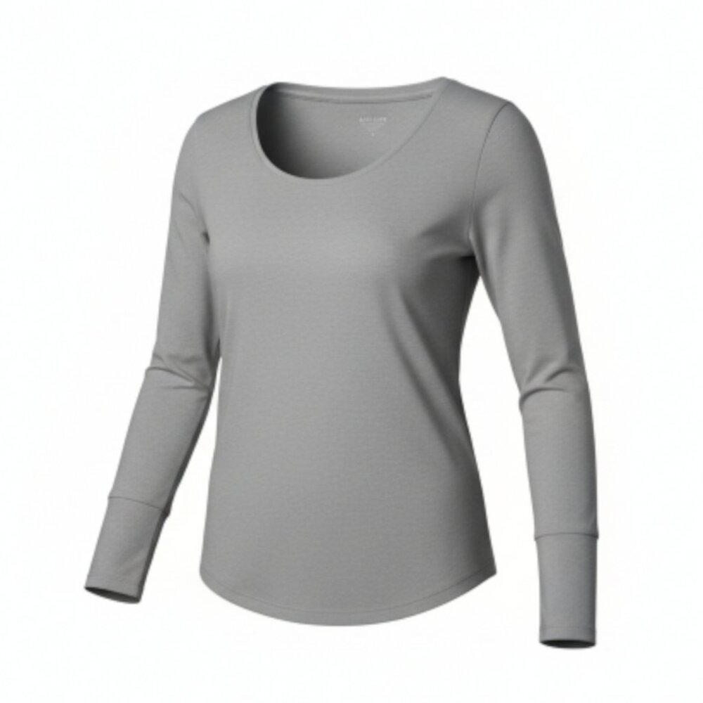 Athleta Long Sleeve Top Medium Gray Performance Athletic Yoga Workout Activewear